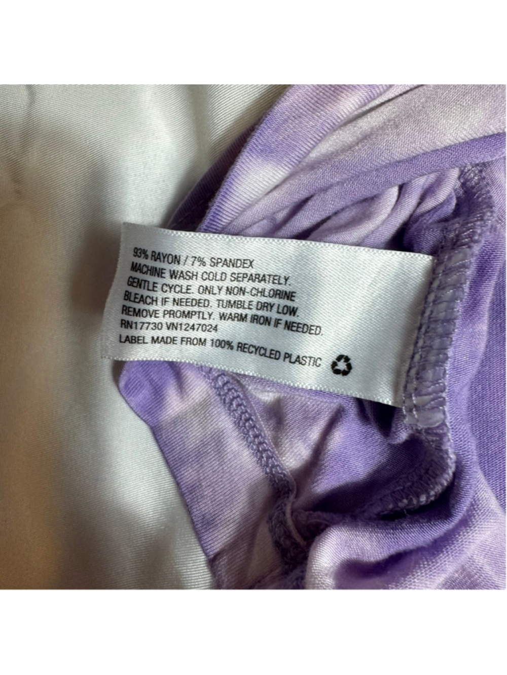 Women's JoyLab Purple White Tie-Dye Cropped Tank Top S - Picture 5 of 8